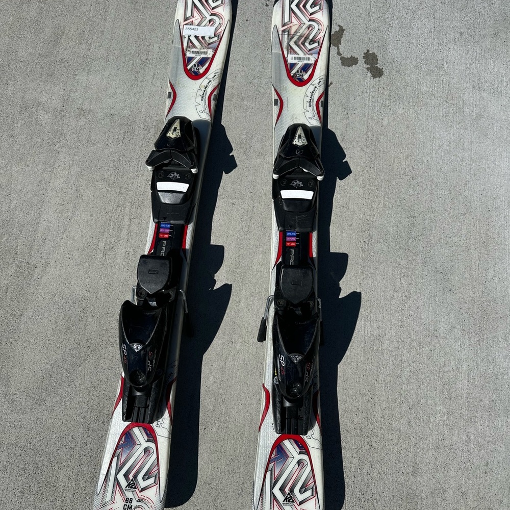 K2 Skis with Bindings - Red and Black